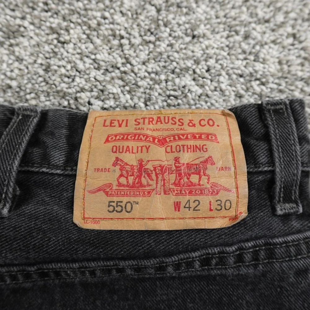 VTG Levis Jeans‎ Mens 42X30 Dark Black Denim Pants 550 Relaxed Taper Y2K Canada